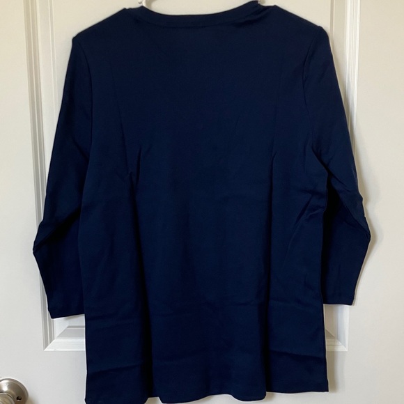 NWT St. Johns Bay Woman's V neck 3/4 sleeve T shirt - Picture 9 of 13